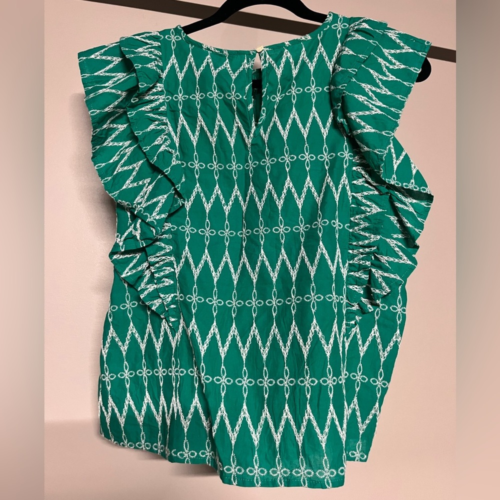 Universal Thread Green Ruffle Eyelet Blouse - Picture 4 of 8